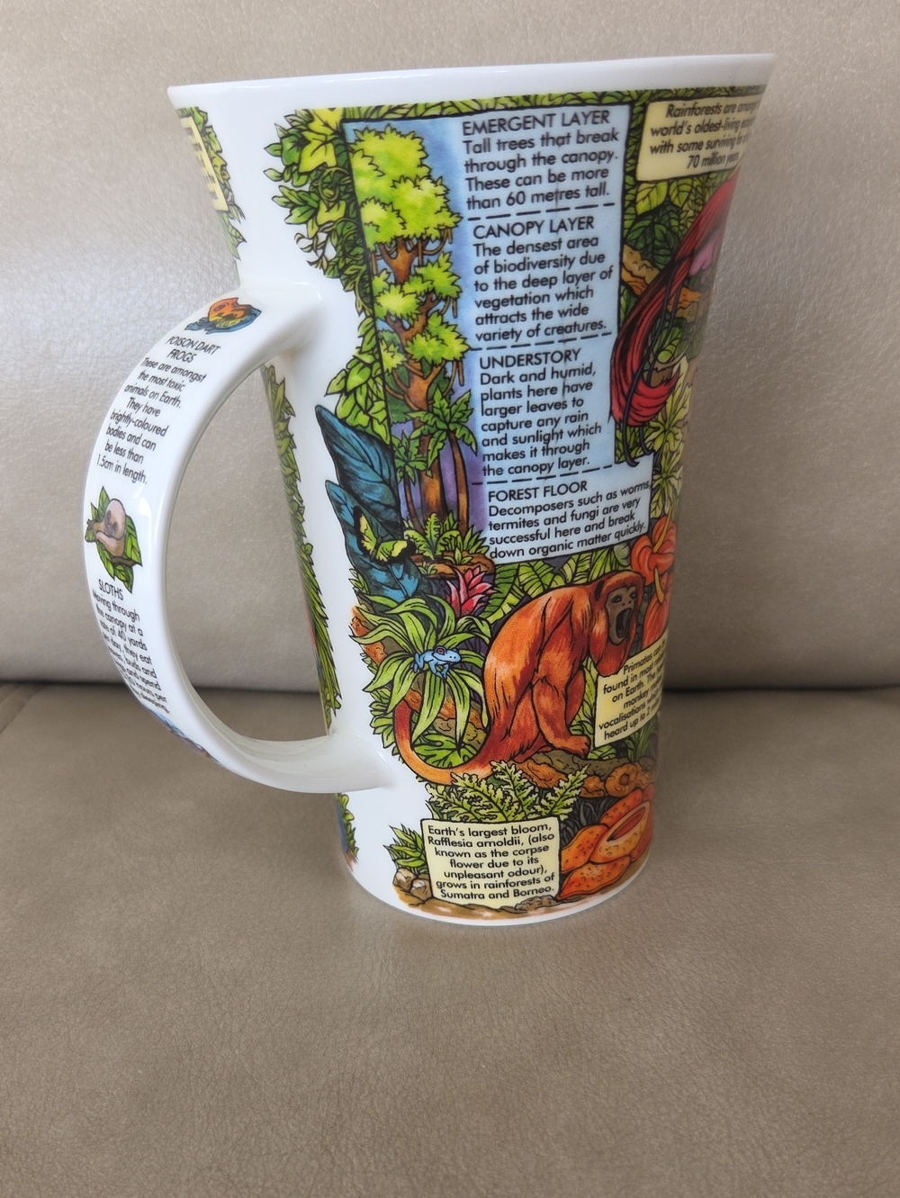 Tall Made In England Ceramic Mug Caroline Dadd Design Multicolor Rainforest